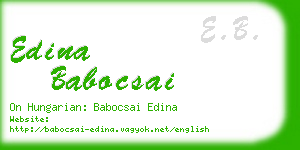 edina babocsai business card